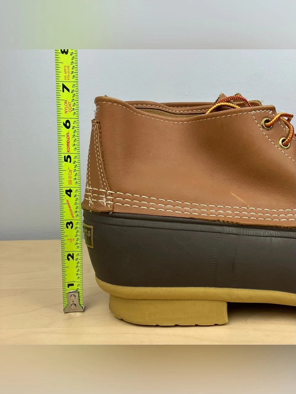L.L. Bean Men’s Size 14.0 M Duck Boots Brown Leather Unlined Lace Up Classic